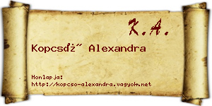 Kopcsó Alexandra névjegykártya