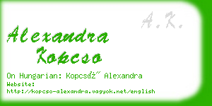 alexandra kopcso business card